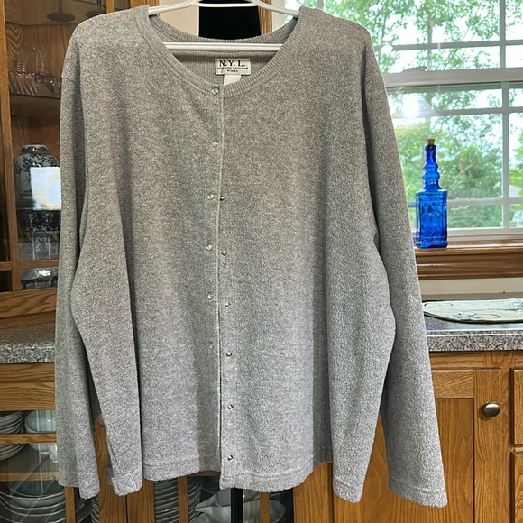 Gray fleece cardigan - Picture 1 of 5